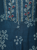 Teal Blue Floral Printed Design Anarkali Cotton Salwar Suit