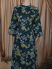 Teal Blue Floral Printed Design Cotton Straight Cut Salwar Suit