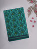 Teal Blue Floral Printed Design Karishma Cotton Saree