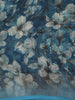 Teal Blue Floral Printed Design Linen Cotton Saree