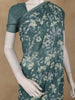 Teal Blue Floral Printed Georgette Saree