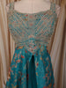 Teal Blue Floral Printed and Stone Embellished Design Georgette Palazzo Suit with Matching Dupatta