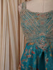 Teal Blue Floral Printed and Stone Embellished Design Georgette Palazzo Suit with Matching Dupatta