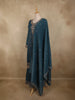 Teal Blue Floral Sequins And Beads Embroidered Design Organza Palazzo Suit with Dupatta