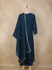 Teal Blue Floral Sequins Embroidered Anarkali Salwar Suit with Dupatta
