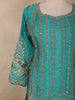 Teal Blue Floral Sequins and Thread Embroidered Design Georgette Palazzo Suit