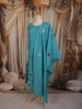 Teal Blue Floral Thread Embroidered Design Cotton Anarkali Salwar Suit with Dupatta
