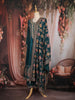 Teal Blue Floral Thread and Sequins Embroidered Design Crepe Palazzo Suit