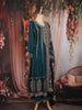 Teal Blue Floral Thread and Sequins Embroidered Design Crepe Palazzo Suit