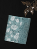 Teal Blue Floral Woven Design Cotton Blend Saree