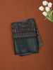 Teal Blue Floral Woven Design Semi Silk Saree with Zari Border