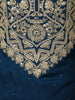 Teal Blue Floral Zari Embroidered Design Silk Straight Cut Salwar Suit with Choker Dupatta