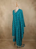 Teal Blue Floral Zari Embroidered Design Tussar Silk Salwar Suit with Dupatta