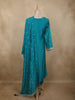 Teal Blue Floral Zari Embroidered Design Tussar Silk Salwar Suit with Dupatta