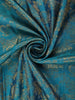 Teal Blue Floral Zari Woven Design Pure Kanchipuram Silk Saree with Zari Border