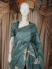Teal Blue Flying Crane Bird Thread Embroidered Design Pure Tissue Fancy Saree with Lace Border