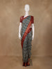 Teal Blue Geometric Design Semi Tussar Saree