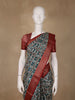 Teal Blue Geometric Design Semi Tussar Saree