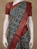 Teal Blue Geometric Design Semi Tussar Saree