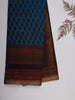 Teal Blue Geometric Printed Karishma Cotton Saree with Multicolor Traditional Border