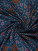 Teal Blue Geometric Woven Design Cotton Saree with Contrast Purple Zari Border