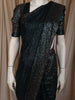 Teal Blue Heavy Sequins Embellished Design Georgette Party Wear Saree with Sequins Border