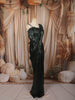 Teal Green Heavy Sequins Embroidered Design Shimmer Ready to Wear Party Saree with Matching Designer Corset Blouse