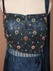Teal Blue Heavy Stone Embellished Design Satin Party Wear Indo Western Gown