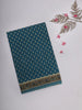 Teal Blue Ikat Printed Design Karishma Cotton Saree