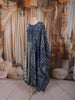 Teal Blue Leaf Printed and Mirror Embroidered Design Crepe Palazzo Suit with Matching  Dupatta