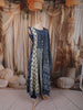 Teal Blue Leaf Printed and Mirror Embroidered Design Crepe Palazzo Suit with Matching  Dupatta