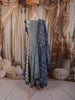 Teal Blue Leaf Printed and Mirror Embroidered Design Crepe Palazzo Suit with Matching  Dupatta