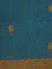 Teal Blue Paisley Butta Woven Cotton Saree With Zari Border