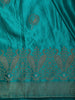 Teal Blue Peacock Butta Zari Woven Design Crepe Silk Fancy Saree