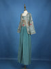 Teal Blue Peacock Embroidered Georgette Kids Palazzo Suit
