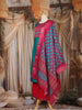 Teal Blue Printed Design Cotton Straight Cut Salwar Suit
