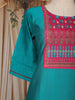 Teal Blue Printed Design Cotton Straight Cut Salwar Suit