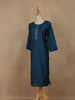 Teal Blue Sequins Design Georgette Kurti - Diadem