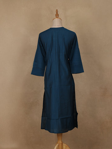 Teal Blue Sequins Design Georgette Kurti - Diadem