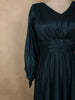 Teal Blue Shimmer Solid And Glitter Design Party Wear Gown with Empire Waist