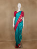 Teal Blue Solid Designed Silk Saree - Diadem