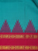 Teal Blue Solid Designed Silk Saree - Diadem