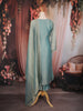 Teal Blue Stone Embellished Tissue Silk Straight Cut Salwar Suit with Dupatta