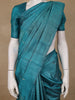Teal Blue Striped Design Pure Tissue Silk Saree