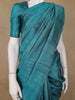 Teal Blue Striped Design Pure Tissue Silk Saree