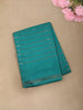 Teal Blue Striped Zari Woven Designed Semi Silk Saree with Zari Border