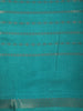 Teal Blue Striped Zari Woven Designed Semi Silk Saree with Zari Border