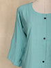Teal Blue Stripes Design Cotton Kurti