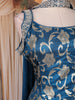 Teal Blue Zari Woven Design Silk Palazzo Suit with Dupatta