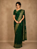 Teal Deep Emerald Green Floral Butta Woven Design Pure Kanchipuram Silk Saree with Zari Border